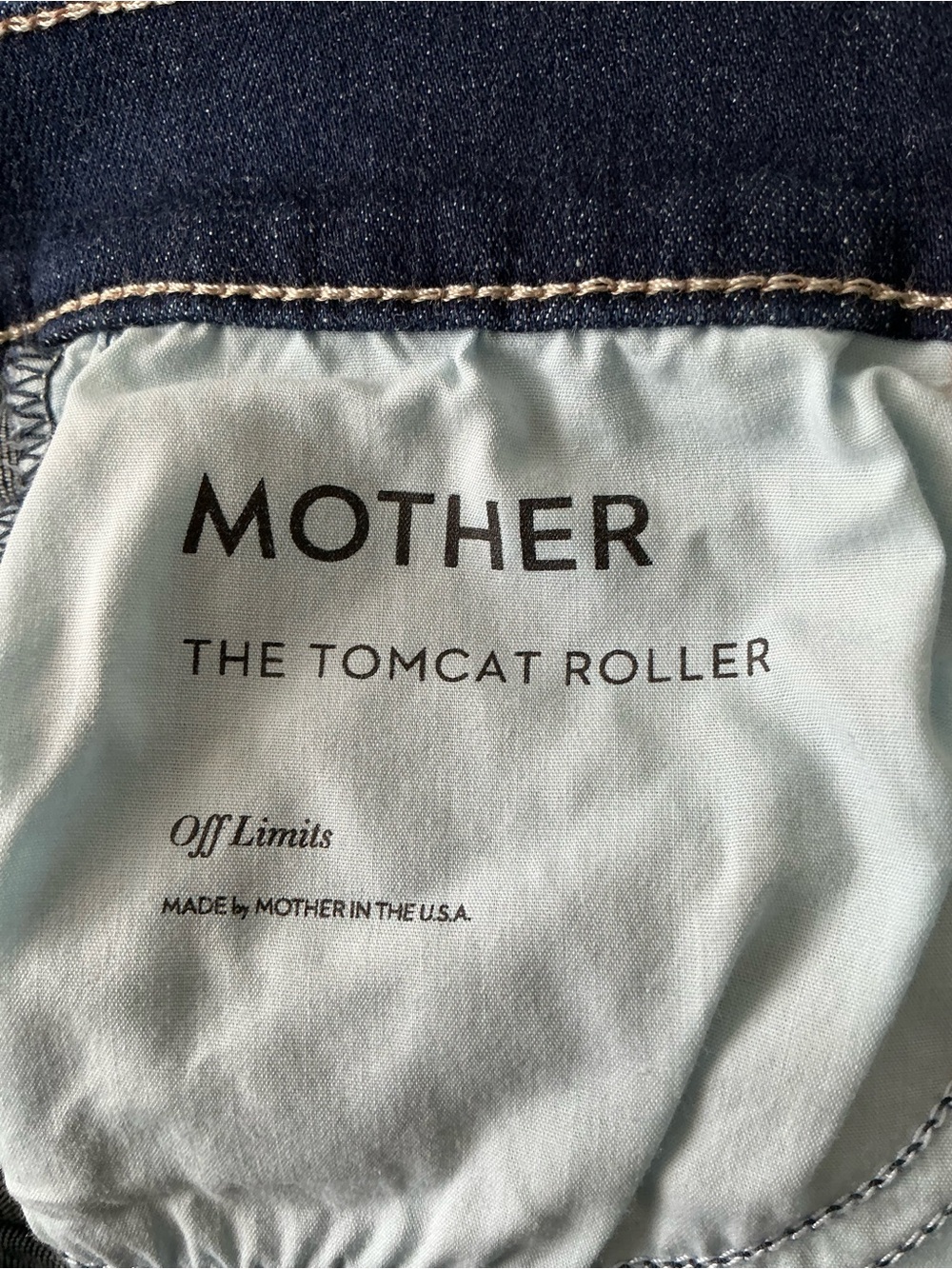 MOTHER Jeans Tomcat Roller Off Limits Dark Indigo Blue Wide Leg Size 29 - Picture 13 of 15